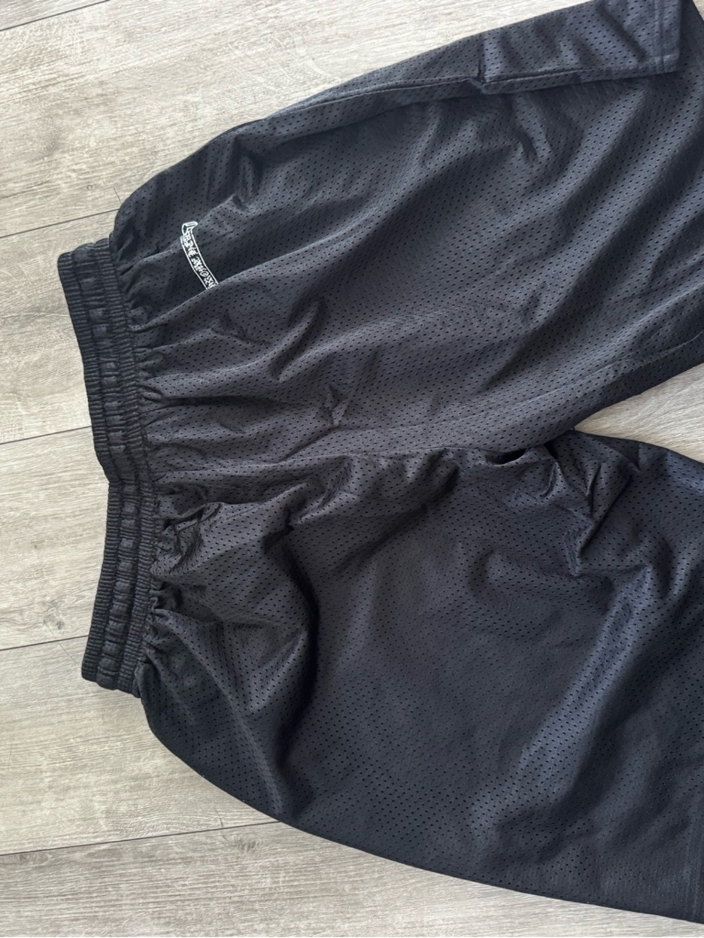 Chrome Hearts Black Mesh Athletic Shorts with White Logo - Picture 2 of 2